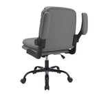 Chaise de bureau VECELO dossier haut en cuir PU, rembourrée, pivotante, avec accoudoirs relevables et hauteur réglable Blanc/Gris