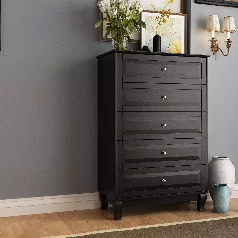 Commode verticale à 5 tiroirs Hitow, Meuble de rangement haut