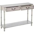 Kings Brand Furniture Console de salon en bois à 2 tiroirs, finition chêne délavé
