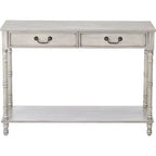 Kings Brand Furniture Console de salon en bois à 2 tiroirs, finition chêne délavé