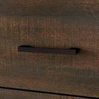 Commode verticale à 5 tiroirs Famapy, commode en bois texturé avec poignées décoratives en métal