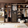 Commode verticale à 5 tiroirs Famapy, commode en bois texturé avec poignées décoratives en métal