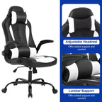 Chaise de bureau BestMassage Chaise de jeu Chaise de bureau d'ordinateur avec support lombaire et appui-tête réglable et chaise de joueur en cuir PU pour adultes