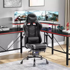 Chaise de jeu BestMassage, chaise de gamer avec support lombaire et repose-pieds, conception pivotante roulante, chaise de bureau pour la maison et le jeu