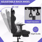 Chaise de jeu BestMassage, chaise de gamer avec support lombaire et repose-pieds, conception pivotante roulante, chaise de bureau pour la maison et le jeu