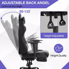 Chaise de jeu BestMassage, chaise de gamer avec support lombaire et repose-pieds, conception pivotante roulante, chaise de bureau pour la maison et le jeu