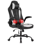 Chaise de jeu BestMassage, chaise de bureau avec support lombaire, revêtement en similicuir et base pivotante à roulettes pour le jeu sur PC et l'utilisation exécutive