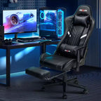 Chaise de jeu ergonomique Douxlife Modern avec massage 7 points, repose-pieds et accoudoirs réglables Noir