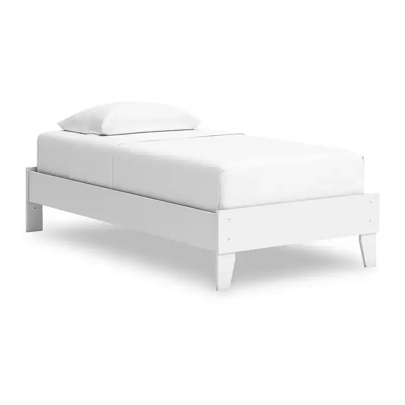 Lit plateforme Hallityn de Signature Design by Ashley, fini blanc mat