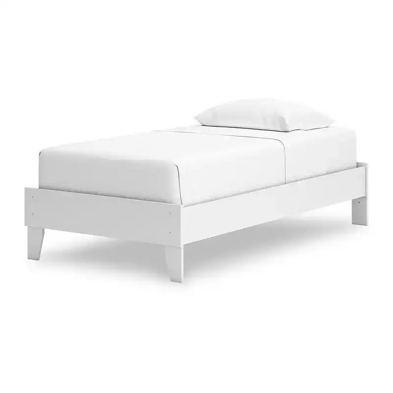 Lit plateforme Hallityn de Signature Design by Ashley, fini blanc mat
