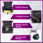 Chaise de bureau de jeu BestMassage Chaise de bureau Chaise d'ordinateur avec accoudoirs Support lombaire pivotant à 360° Chaise de direction pour adultes