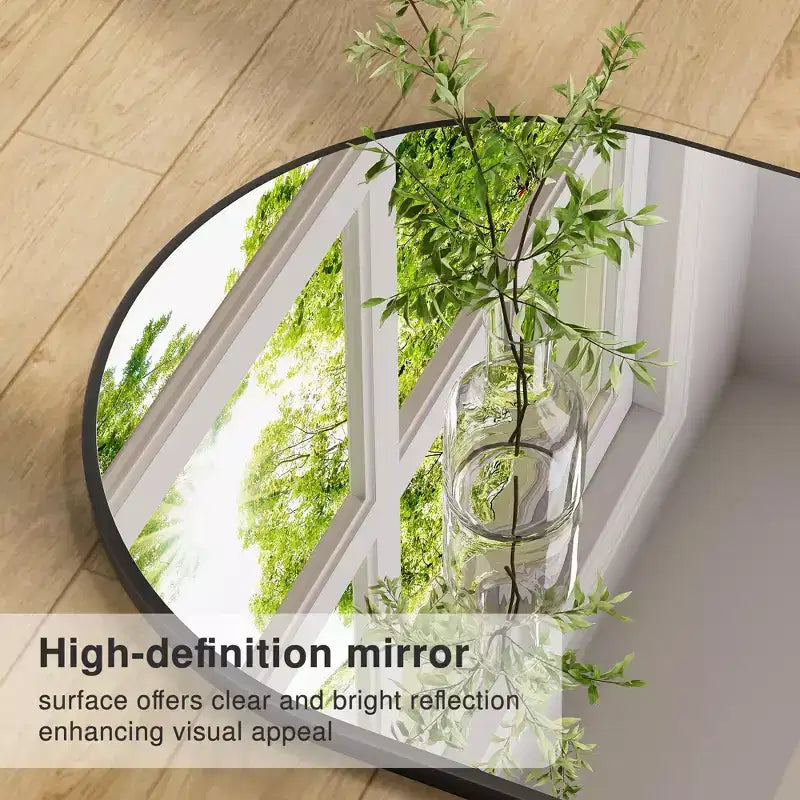 Miroir sur pied en bois à angle droit