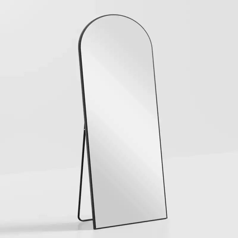 Miroir sur pied en bois à angle droit