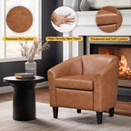 Fauteuil d'appoint en similicuir Yaheetech, fauteuil club pour salon, chambre à coucher