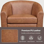 Fauteuil d'appoint en similicuir Yaheetech, fauteuil club pour salon, chambre à coucher