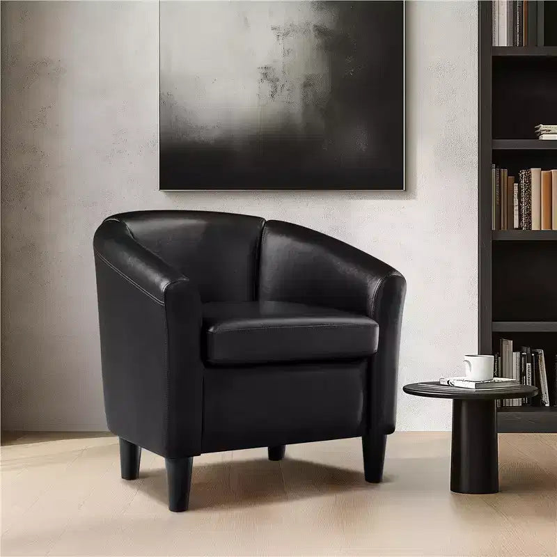 Fauteuil d'appoint en similicuir Yaheetech, fauteuil club pour salon, chambre à coucher