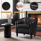 Fauteuil d'appoint en similicuir Yaheetech, fauteuil club pour salon, chambre à coucher