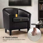 Fauteuil d'appoint en similicuir Yaheetech, fauteuil club pour salon, chambre à coucher