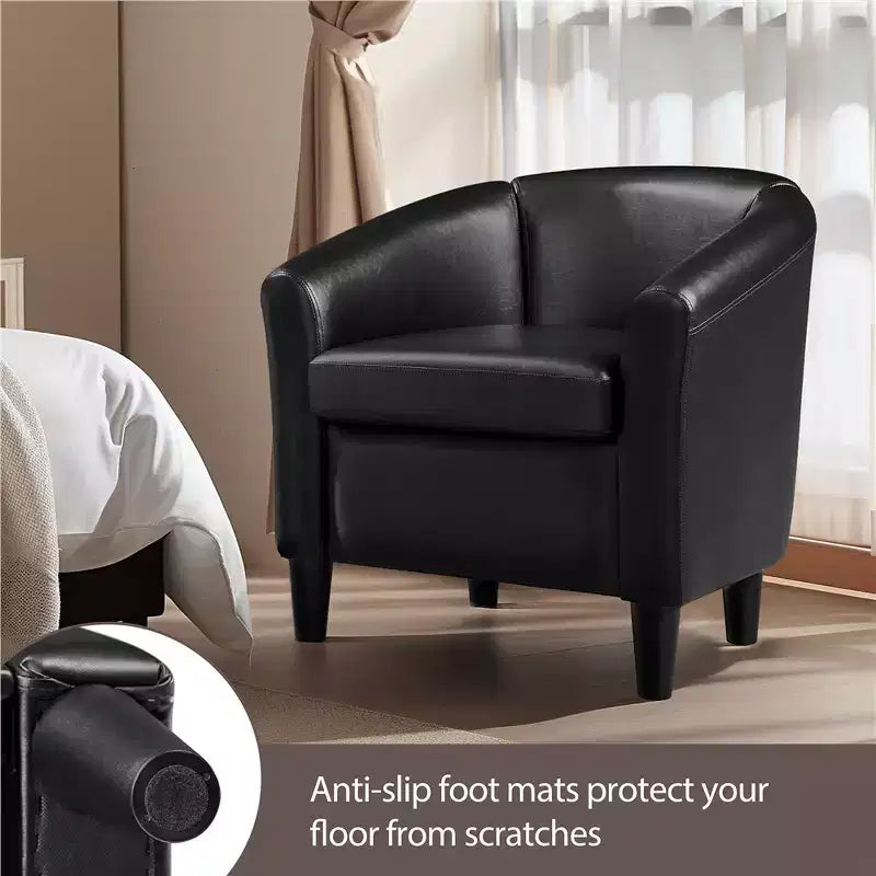 Fauteuil d'appoint en similicuir Yaheetech, fauteuil club pour salon, chambre à coucher