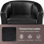 Fauteuil d'appoint en similicuir Yaheetech, fauteuil club pour salon, chambre à coucher