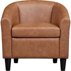 Fauteuil d'appoint en similicuir Yaheetech, fauteuil club pour salon, chambre à coucher