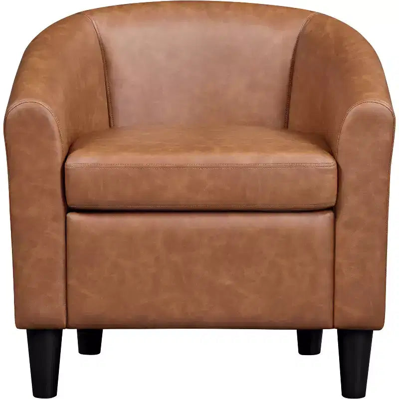 Fauteuil d'appoint en similicuir Yaheetech, fauteuil club pour salon, chambre à coucher