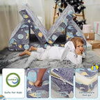 EROMMY Canapé pour enfants, canapé de jeu modulaire 12 pièces pour enfants avec lueur verte, canapé polyvalent pour tout-petits pour salle de jeux
