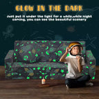 EROMMY Canapé pour enfants, canapé de jeu modulaire 12 pièces pour enfants avec lueur verte, canapé polyvalent pour tout-petits pour salle de jeux