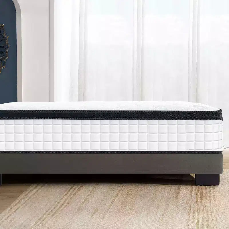 GDFStudio Mary 12 Matelas hybride à ressorts ensachés individuels en mousse à mémoire de forme blanche
