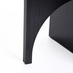 LuxenHome 19,3 Table d'appoint carrée moderne, table d'appoint noire avec plateau en bois naturel, table d'appoint pour salon