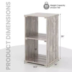 Costway Étagère de Rangement 1/2 PIÈCES à 2 Cubes Organisateur Cubique en Bois de Paulownia à Lattes avec Dos Ouvert Marron