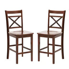 Simple Relax Set of 2 Wooden Counter Height Chairs