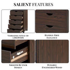 Meuble de rangement à 5 tiroirs pour documents, rangement intelligent avec séparateurs réglables, roulettes verrouillables et glissières fluides