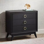 Commode d'appoint 3 tiroirs noire Crestview Collection Oslo 32W