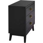 Commode d'appoint 3 tiroirs noire Crestview Collection Oslo 32W