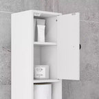 Meuble de rangement de salle de bain Kleankin avec étagères ouvertes, placards et armoire à papier toilette