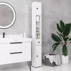 Meuble de rangement de salle de bain Kleankin avec étagères ouvertes, placards et armoire à papier toilette