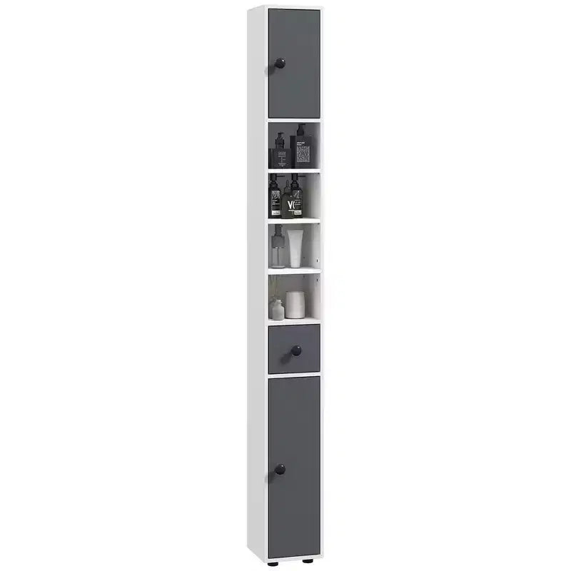 Kleankin Open Shelves Bathroom Storage Cabinet, Door Cabinets, Toilet Paper Cabinet