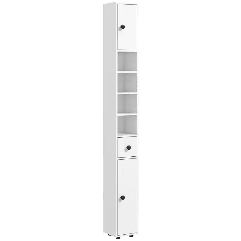 Meuble de rangement de salle de bain Kleankin avec étagères ouvertes, placards et armoire à papier toilette