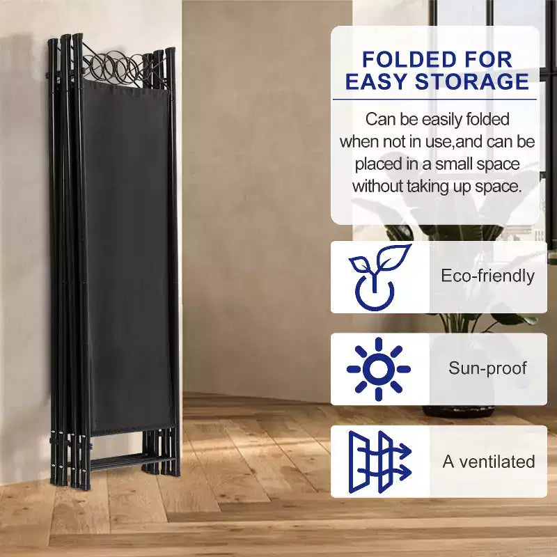 FDW Paravents 4 Panneaux 1,7 m Paravent Pliant Autonome Cloison de Séparation Intimité avec Tissu et Cadre Métallique pour Bureau à Domicile Chambre