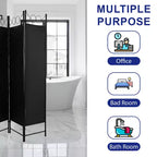 FDW Paravents 4 Panneaux 1,7 m Paravent Pliant Autonome Cloison de Séparation Intimité avec Tissu et Cadre Métallique pour Bureau à Domicile Chambre