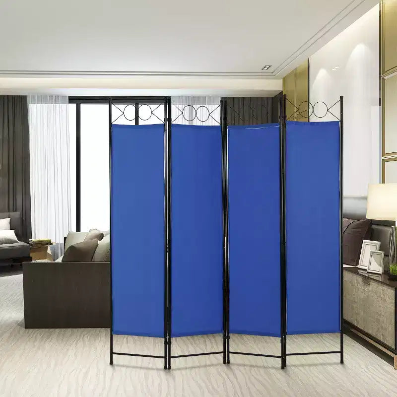 FDW Paravents 4 Panneaux 1,7 m Paravent Pliant Autonome Cloison de Séparation Intimité avec Tissu et Cadre Métallique pour Bureau à Domicile Chambre