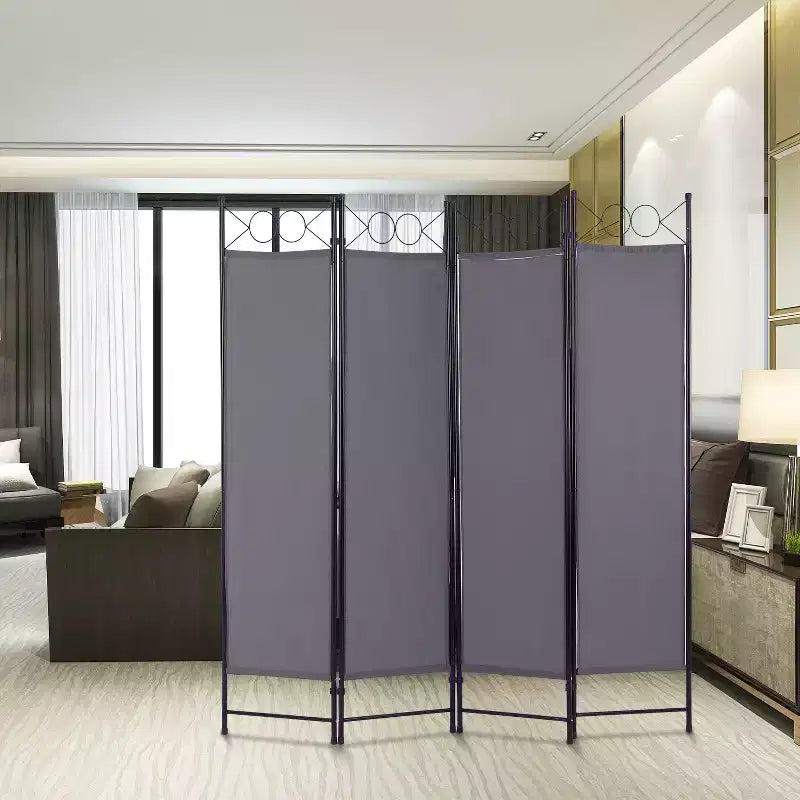 FDW Paravents 4 Panneaux 1,7 m Paravent Pliant Autonome Cloison de Séparation Intimité avec Tissu et Cadre Métallique pour Bureau à Domicile Chambre