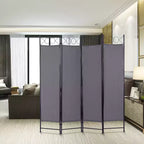 FDW Paravents 4 Panneaux 1,7 m Paravent Pliant Autonome Cloison de Séparation Intimité avec Tissu et Cadre Métallique pour Bureau à Domicile Chambre
