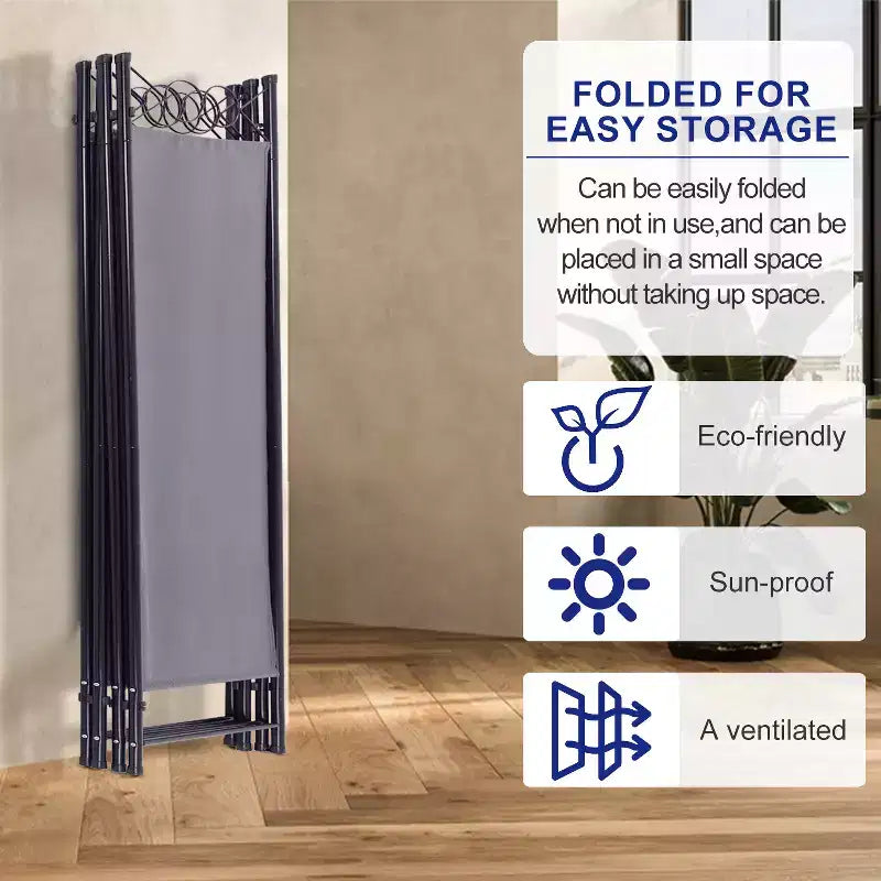 FDW Paravents 4 Panneaux 1,7 m Paravent Pliant Autonome Cloison de Séparation Intimité avec Tissu et Cadre Métallique pour Bureau à Domicile Chambre