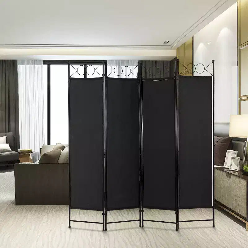 FDW Paravents 4 Panneaux 1,7 m Paravent Pliant Autonome Cloison de Séparation Intimité avec Tissu et Cadre Métallique pour Bureau à Domicile Chambre