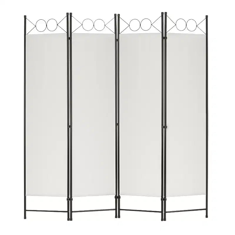 FDW Room Dividers 4 Panel 5.6FT Folding Freestanding Room Divider Privacy Divider Partition with Fabric & Metal Frame for Home Office Bedroom