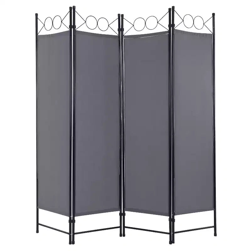 FDW Paravents 4 Panneaux 1,7 m Paravent Pliant Autonome Cloison de Séparation Intimité avec Tissu et Cadre Métallique pour Bureau à Domicile Chambre
