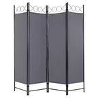 FDW Paravents 4 Panneaux 1,7 m Paravent Pliant Autonome Cloison de Séparation Intimité avec Tissu et Cadre Métallique pour Bureau à Domicile Chambre