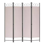 FDW Paravents 4 Panneaux 1,7 m Paravent Pliant Autonome Cloison de Séparation Intimité avec Tissu et Cadre Métallique pour Bureau à Domicile Chambre